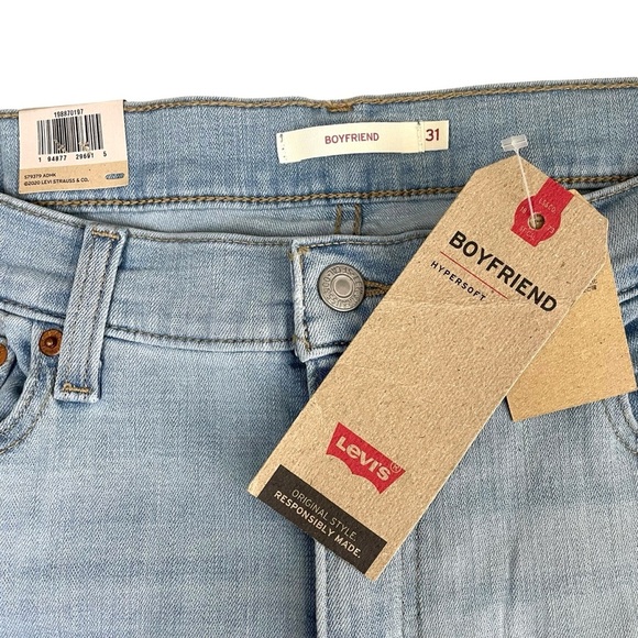 NWT Levi’s Boyfriend Hypersoft Mid Rise Jeans Sz 31 - Picture 7 of 15
